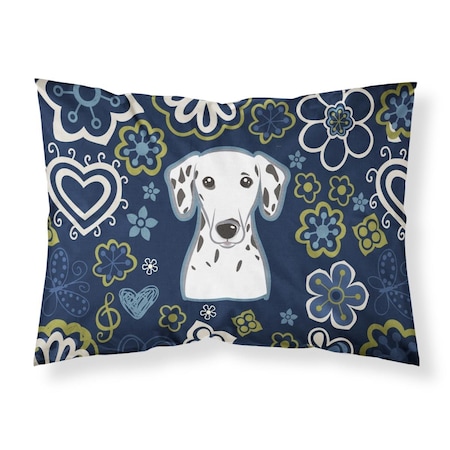 Jensendistributionservices Blue Flowers Dalmatian Fabric Standard Pillowcase MI2552004